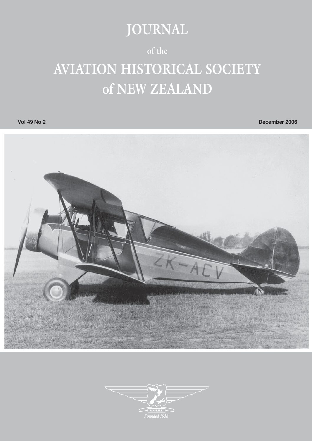AHSNZ Vol 49 No 2 Aerolegacy Dec 2006